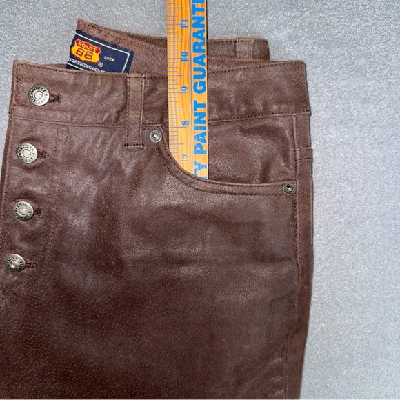 Leather Genuine Vintage Route 66 Button Fly Bootcut Pants Size 6 Biker Moto - Picture 14 of 16